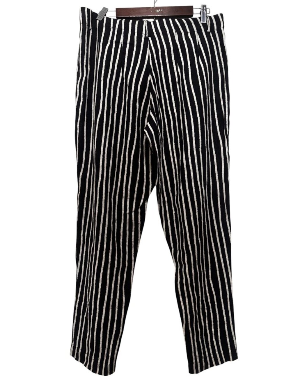 Bitte Kai Rand Linen Strips Tapered Pants Womens Large Ballon Leg Zebra Print - Picture 5 of 15